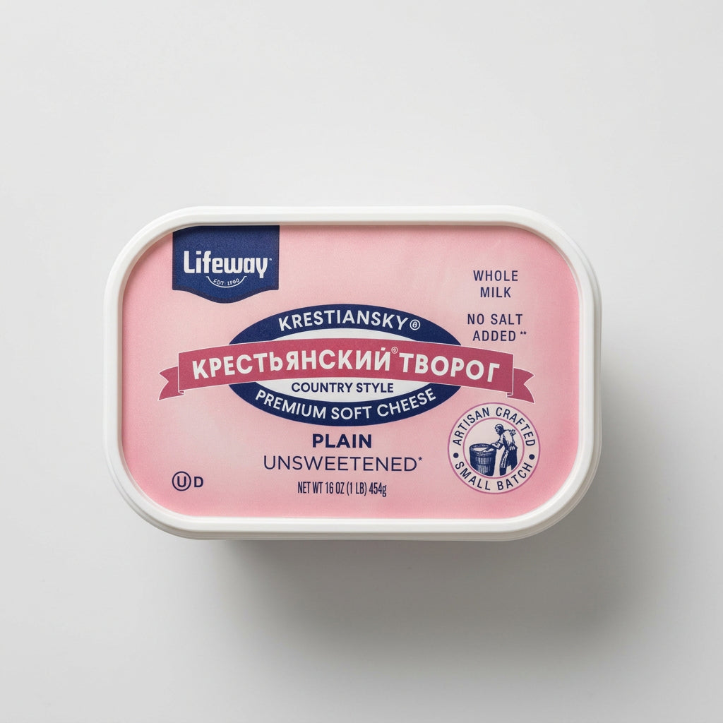 Lifeway Krestiansky Tvorog Premium Soft Cheese, 16 oz (454g)