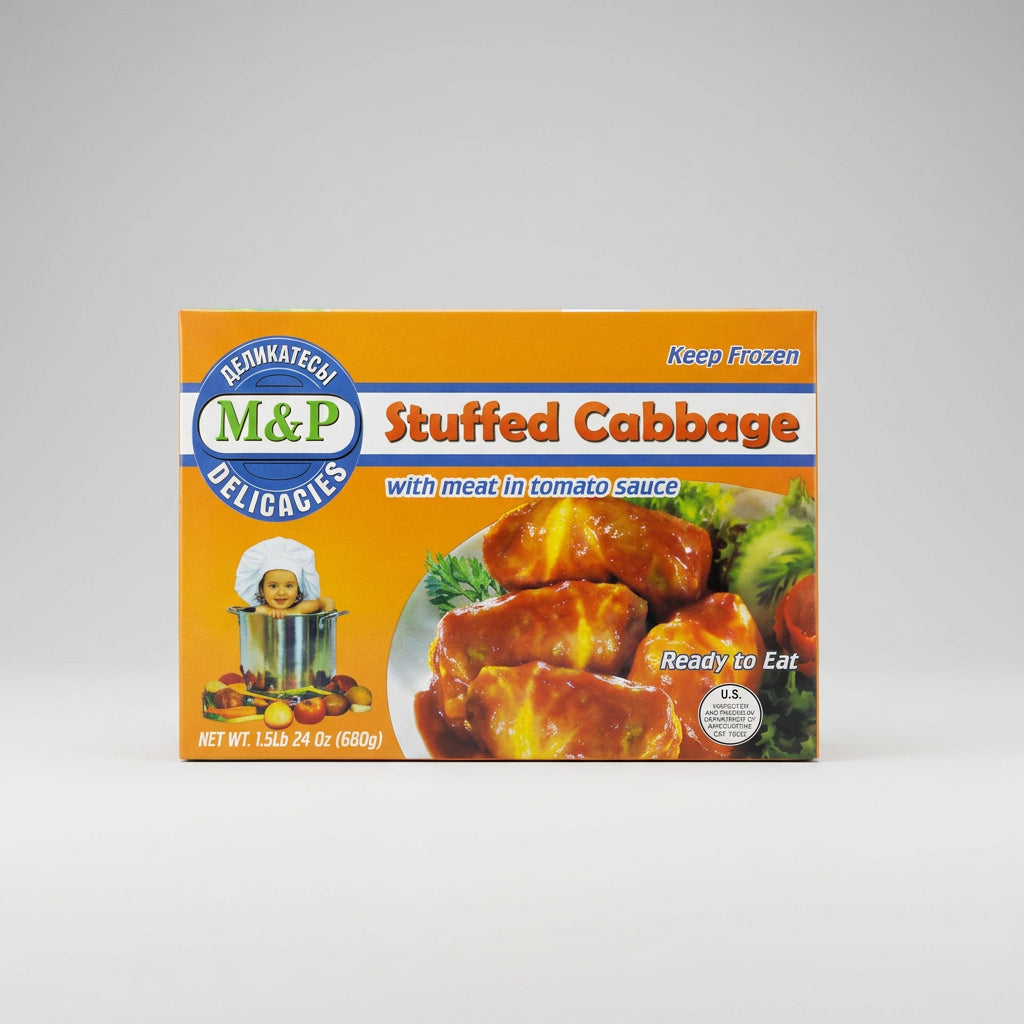 M&P Delicacies Stuffed Cabbage with Meat in Tomato Sauce, 24 oz (680g)