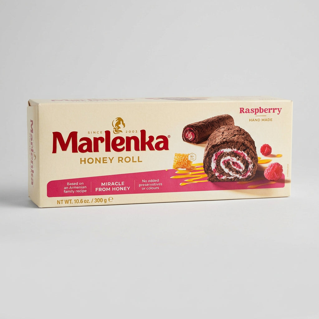 Marlenka Honey Roll with Raspberry, 10.6 oz (300g)