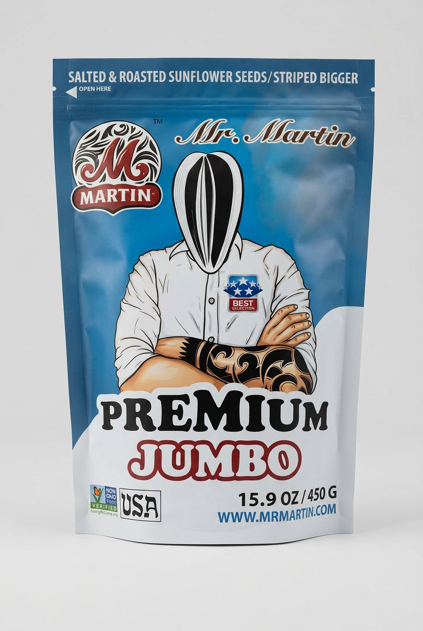 Mr. Martin Premium Jumbo Salted Roasted Sunflower Seeds, 15.9 oz (450g)