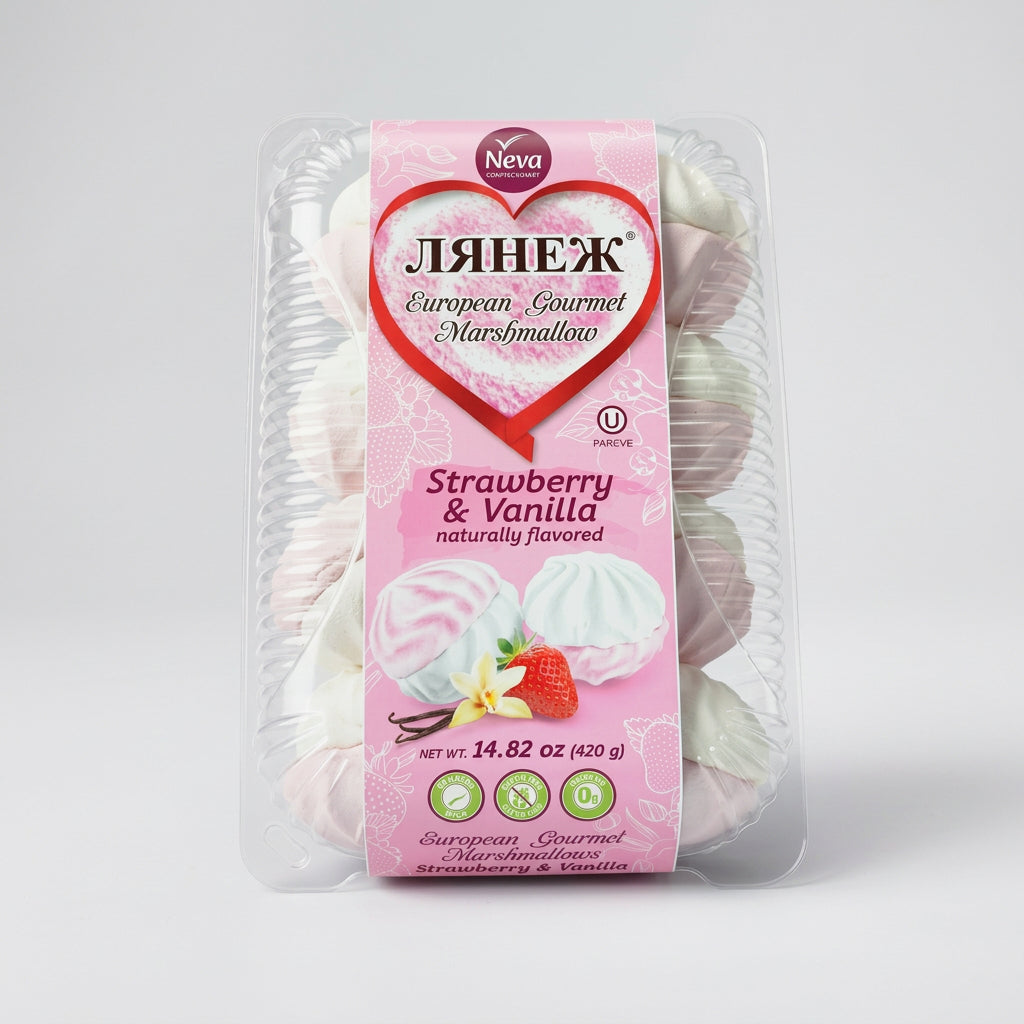 Lyanezh European Gourmet Marshmallows – Strawberry & Vanilla (420g)
