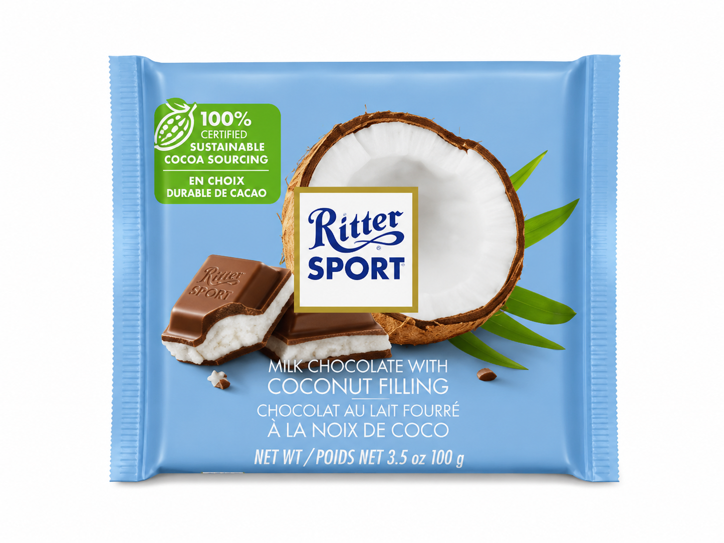 Ritter Sport Coconut, 3.5 oz (100g)