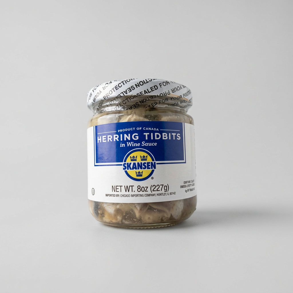 Skansen Herring Tidbits in Wine Sauce, 8 oz (227g)