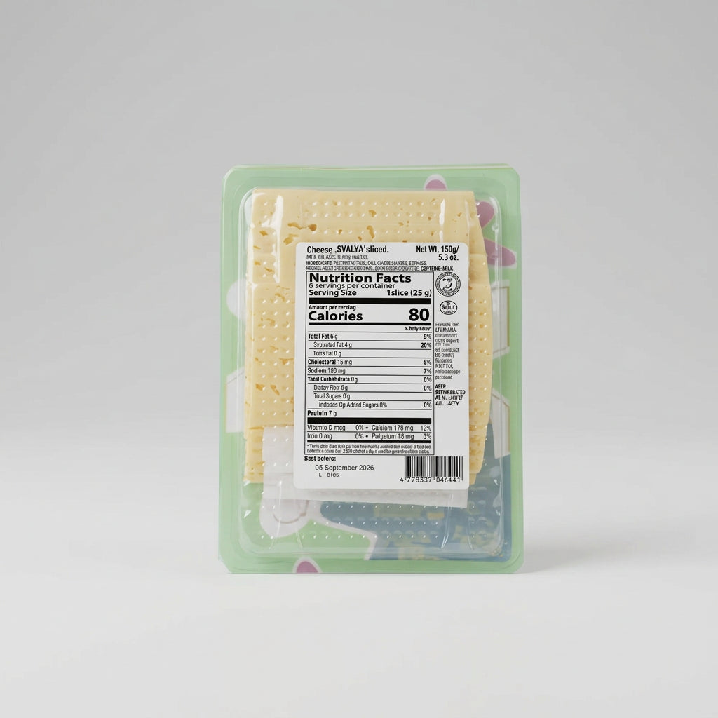Svalya Cheese Slices 45%, 5.3 oz (150g)