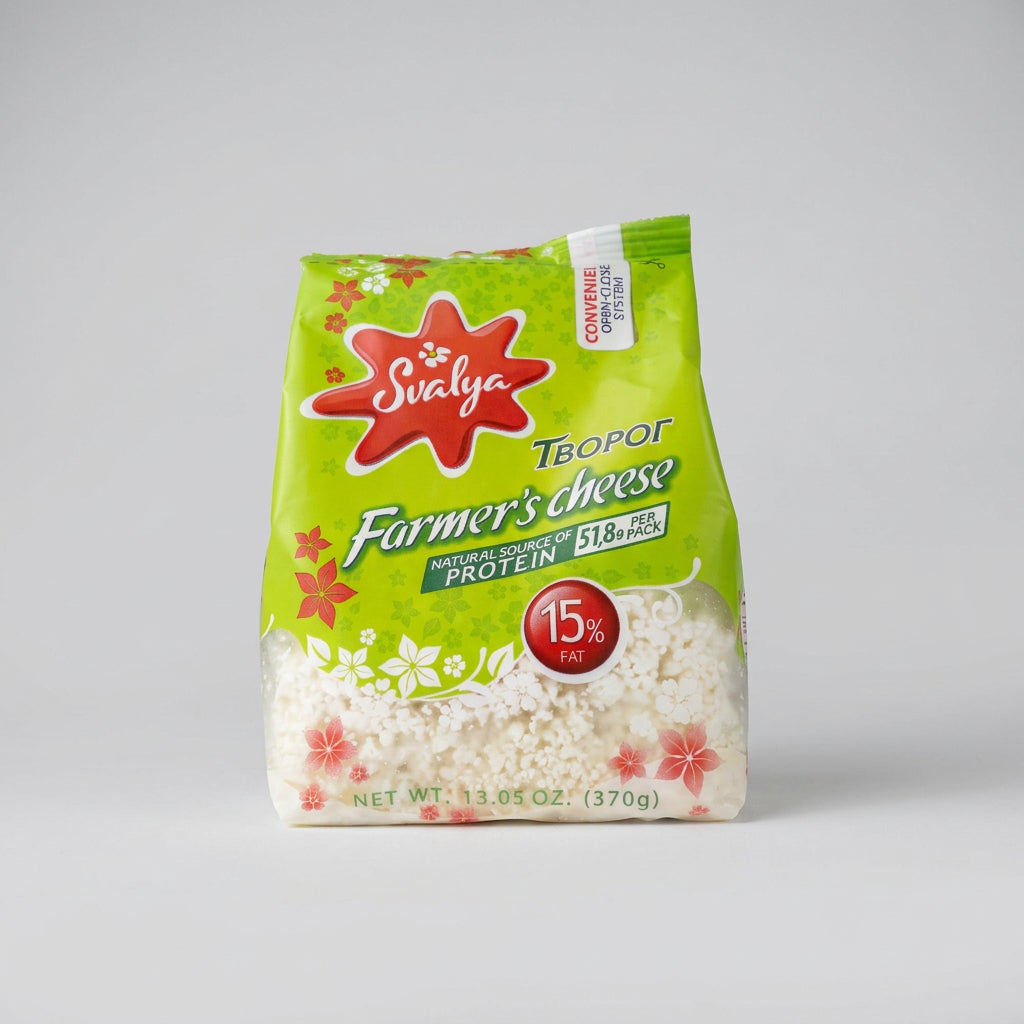 Svalya Farmer's Cheese Tvorog 15% Fat, 13.05 oz (370g)