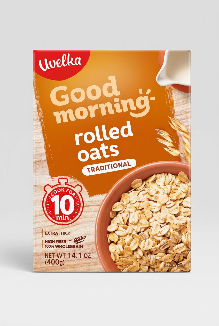 Uvelka Good Morning Rolled Oats, 14.1 oz (400g)