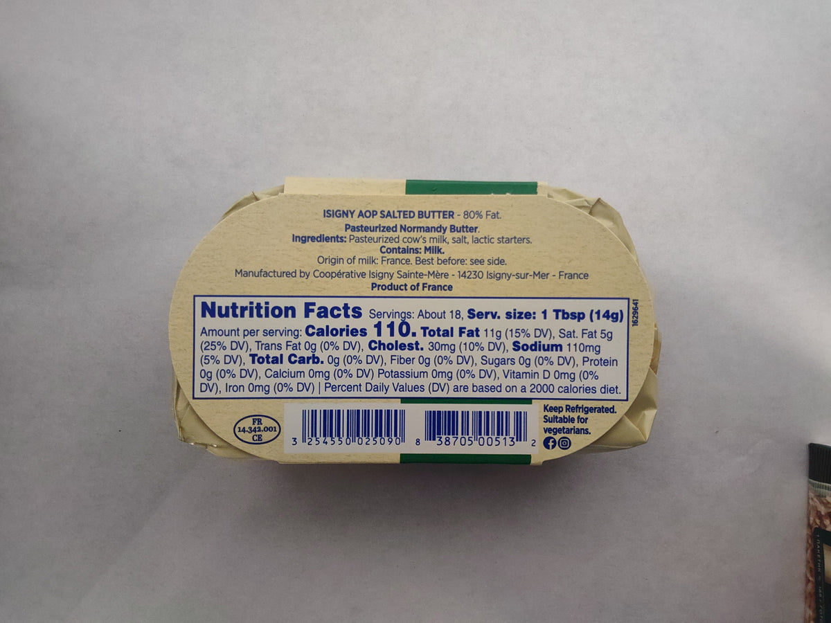 Isigny Ste-Mere Beurre d Isigny AOP Butter, 8.8 oz (250g)