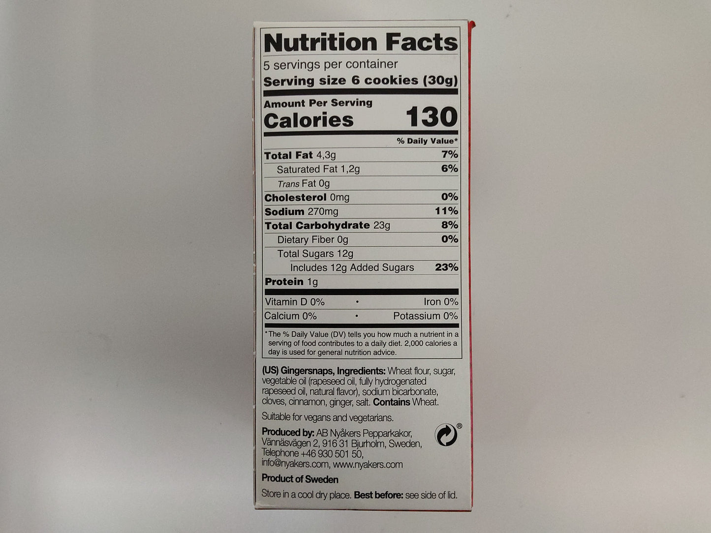Nyåkers Ginger Snaps, 5.3 oz (150g)