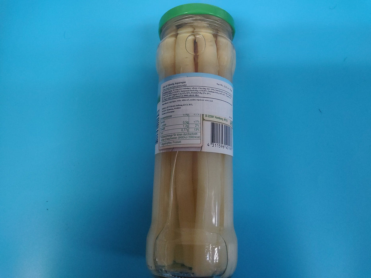 GG Whole Asparagus / Stangenspargel, 13.1 oz (370g) — back of pack