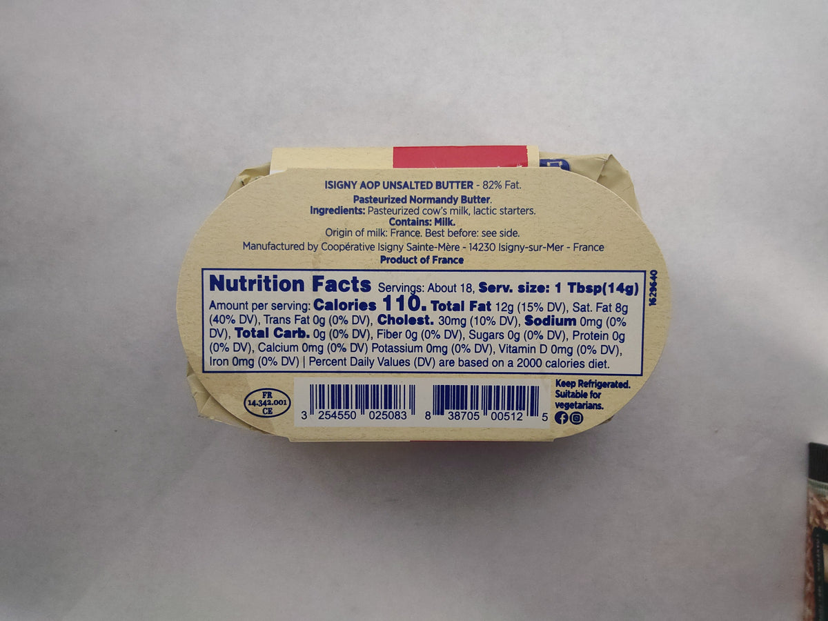 Isigny Ste-Mere Beurre d Isigny AOP Butter, 8.8 oz (250g)