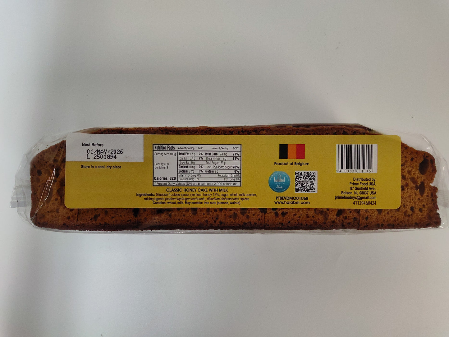 Gourmet Sweets Classic Honey Cake with Milk, 10.6 oz (300g)