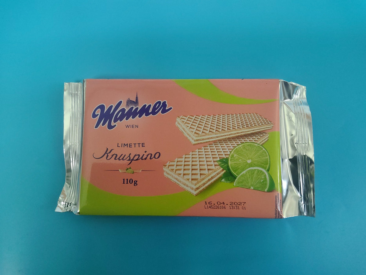 Manner Knuspino Lime / Limette Wafers, 3.88 oz (110g) — front