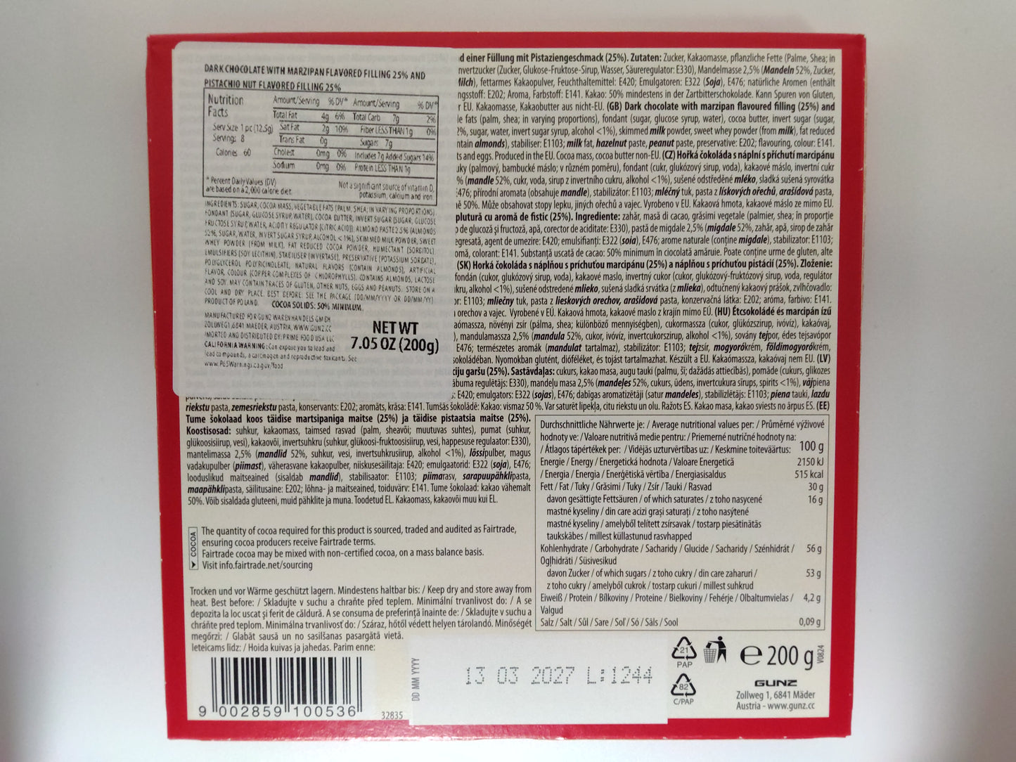 Maitre Truffout Mozartsticks Box, 7.05 oz (200g)