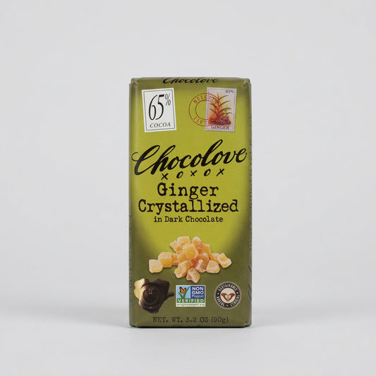 Chocolove 65% Cocoa Ginger Crystallized in Dark Chocolate, 3.17 oz (90g)