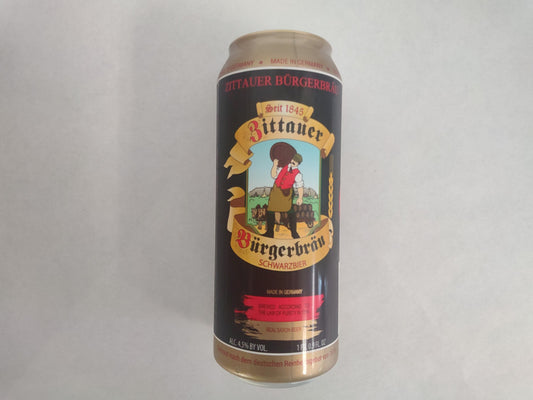 Zittauer Burgerbräu Schwarzbier, 1 pt 0.9 fl oz (500ml)