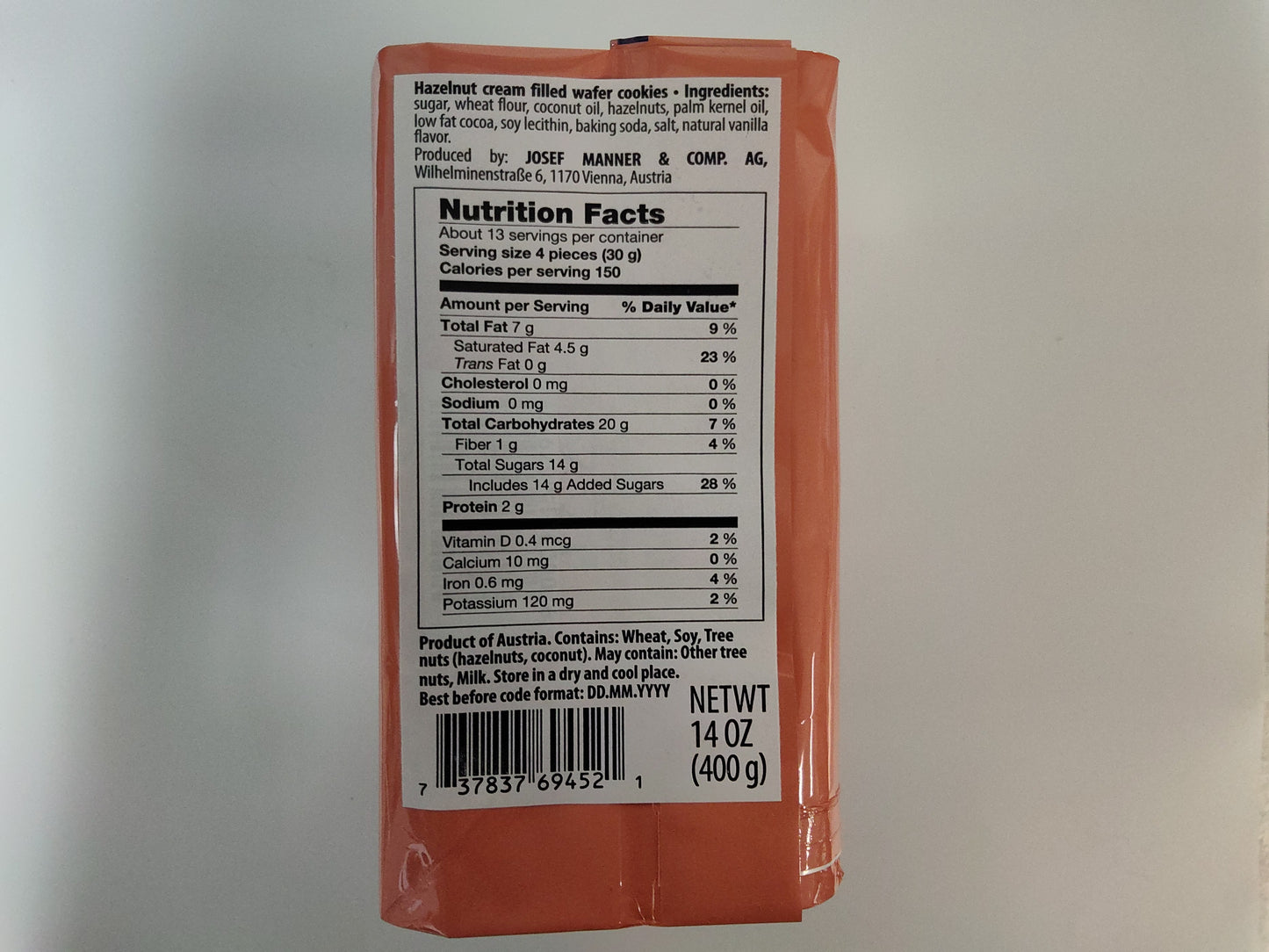 Manner Original Neapolitaner, 14 oz (400g)