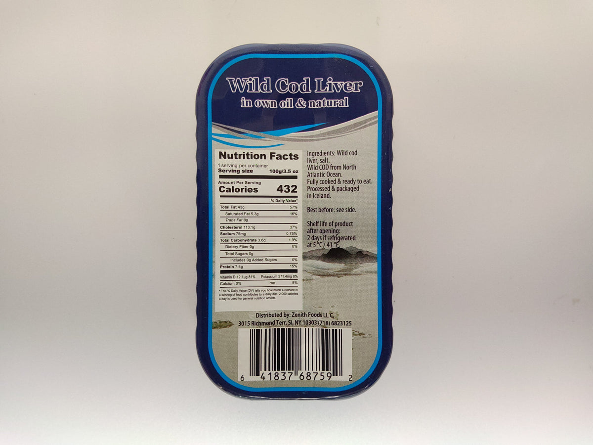 Royal Zenith Wild Cod Liver in Own Oil – 115g