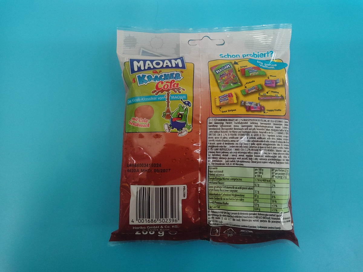 Haribo Maoam Kracher Cola, 7.05 oz (200g) — back