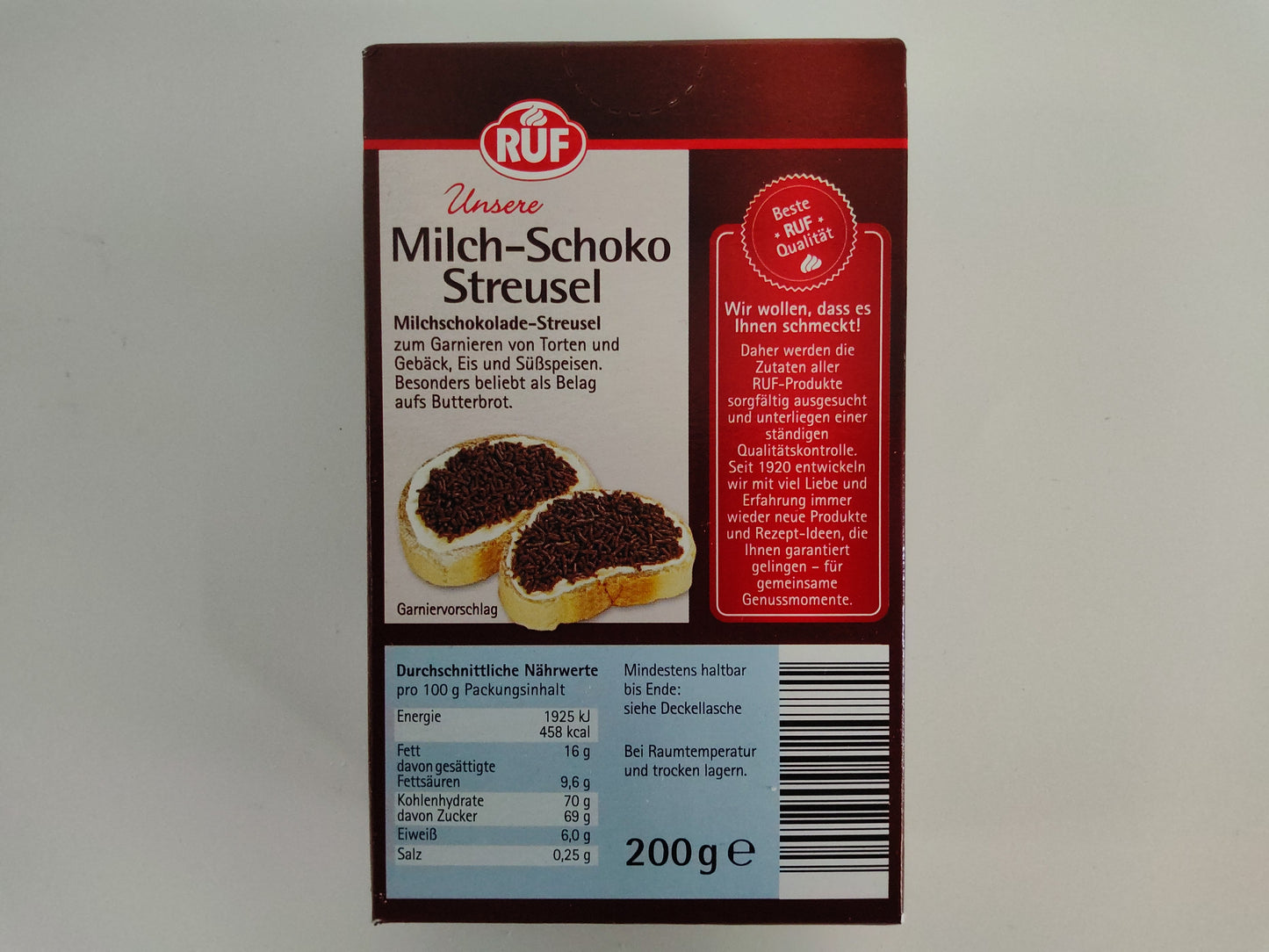 RUF Milk Chocolate Sprinkles (Milch-Schoko Streusel), 7.05 oz (200g)