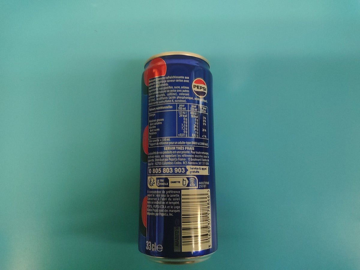 Pepsi Cherry, 0.33 L — back