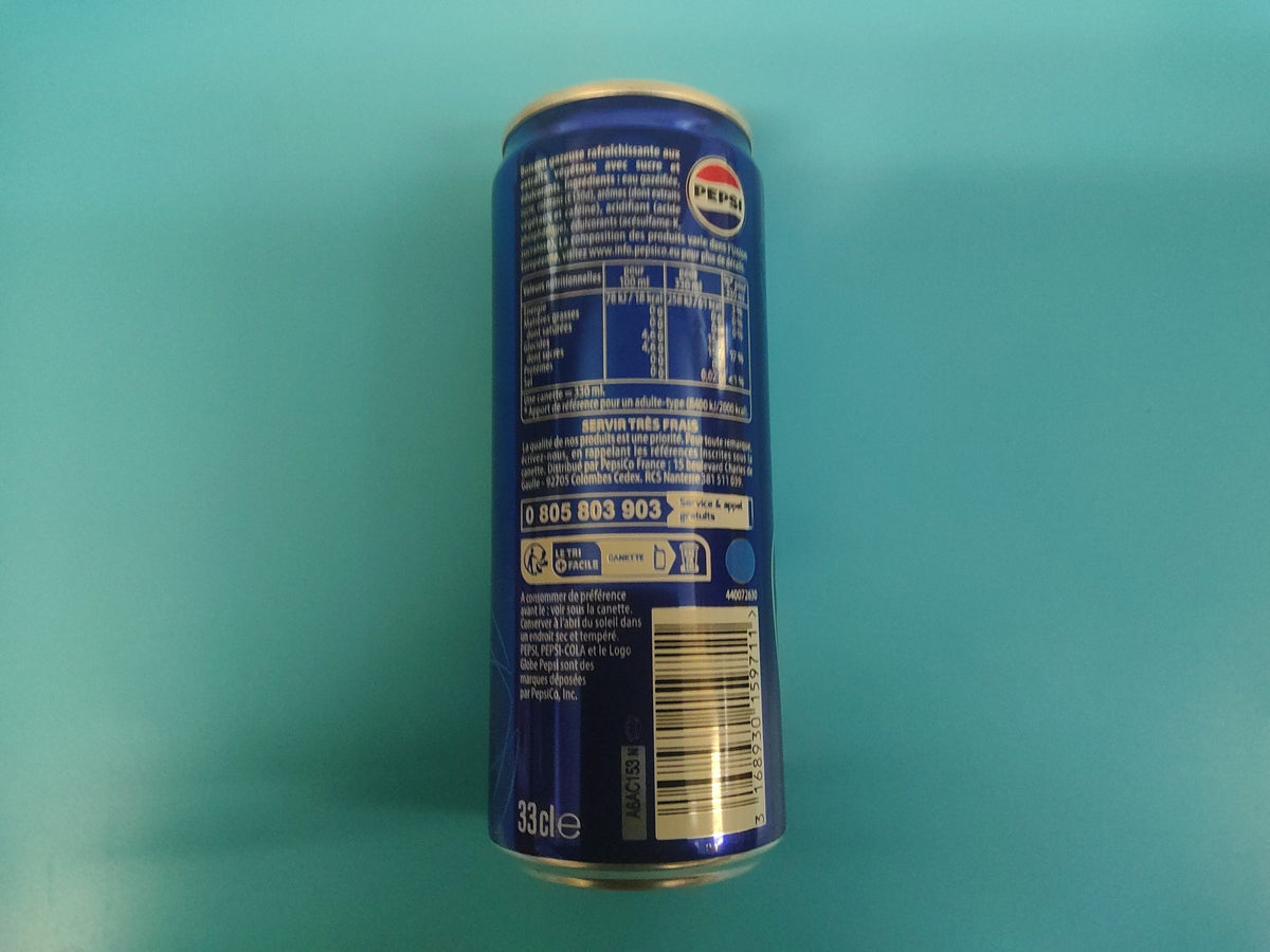 Pepsi Original, 0.33 L — back