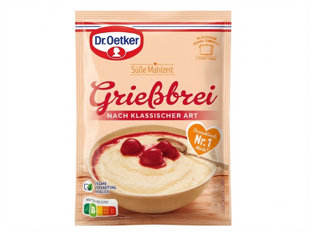 Dr. Oetker Grießbrei Instant Semolina Pudding, 6.3 oz (180g)