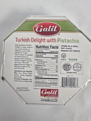 Galil Turkish Delight – Pistachio (250g)