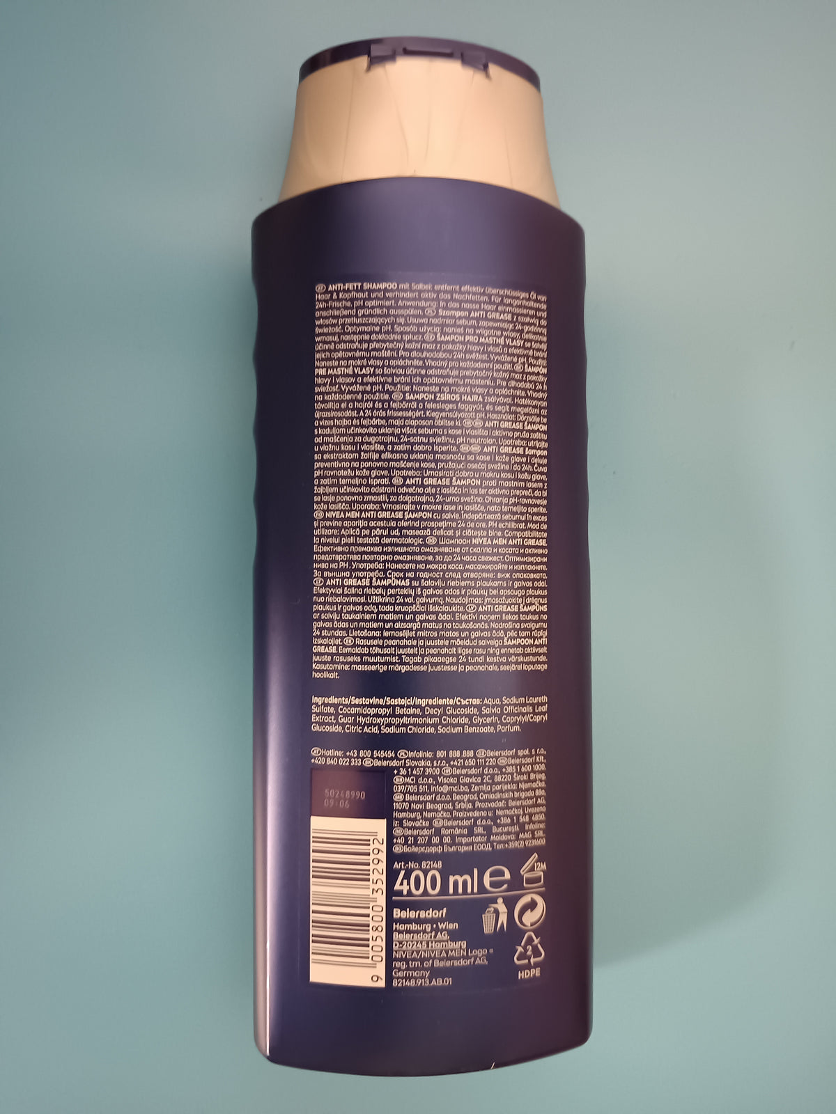 Nivea Men Anti-Grease Shampoo with Sage, 400 ml — back