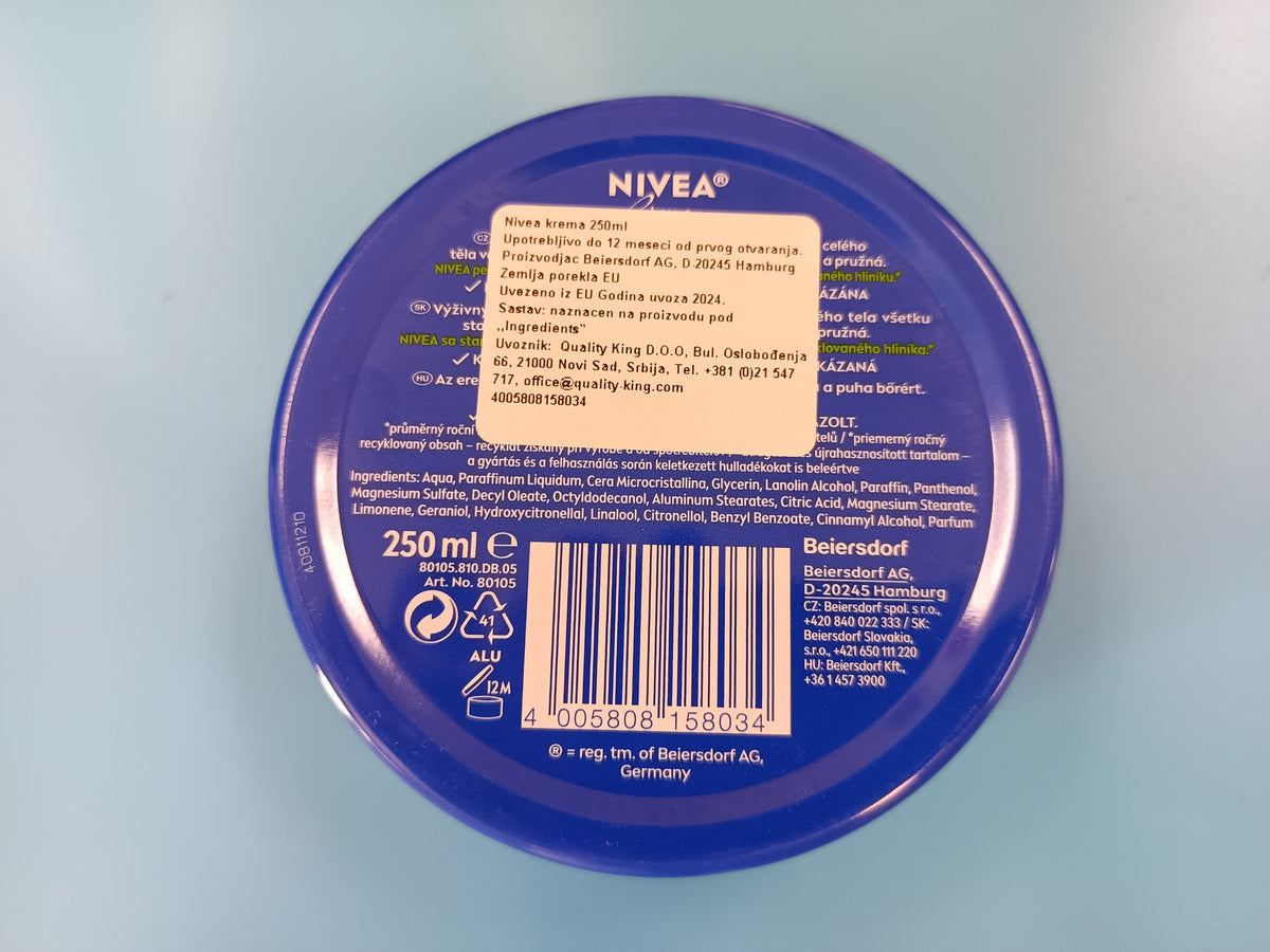 Nivea Creme, 250 ml — back