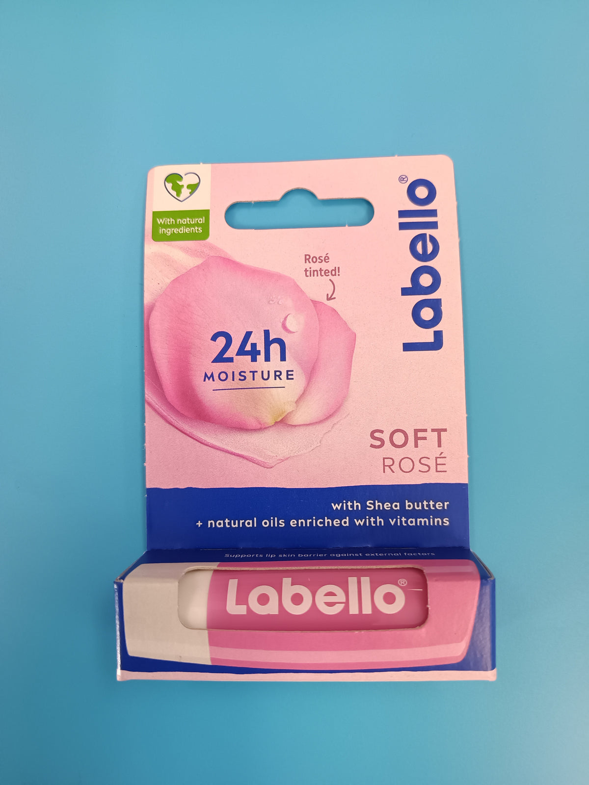Labello Soft Rosé Tinted Lip Balm — front