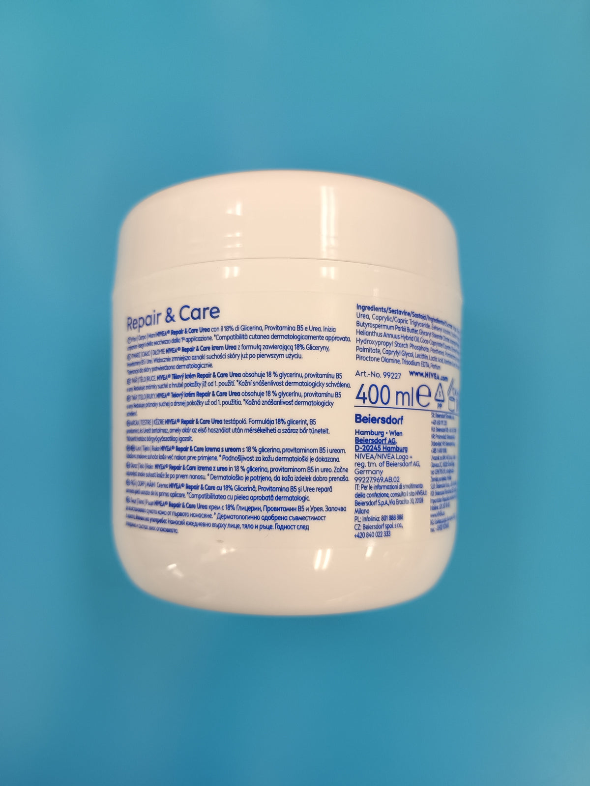 Nivea Repair & Care Cream with Urea, 400 ml — back