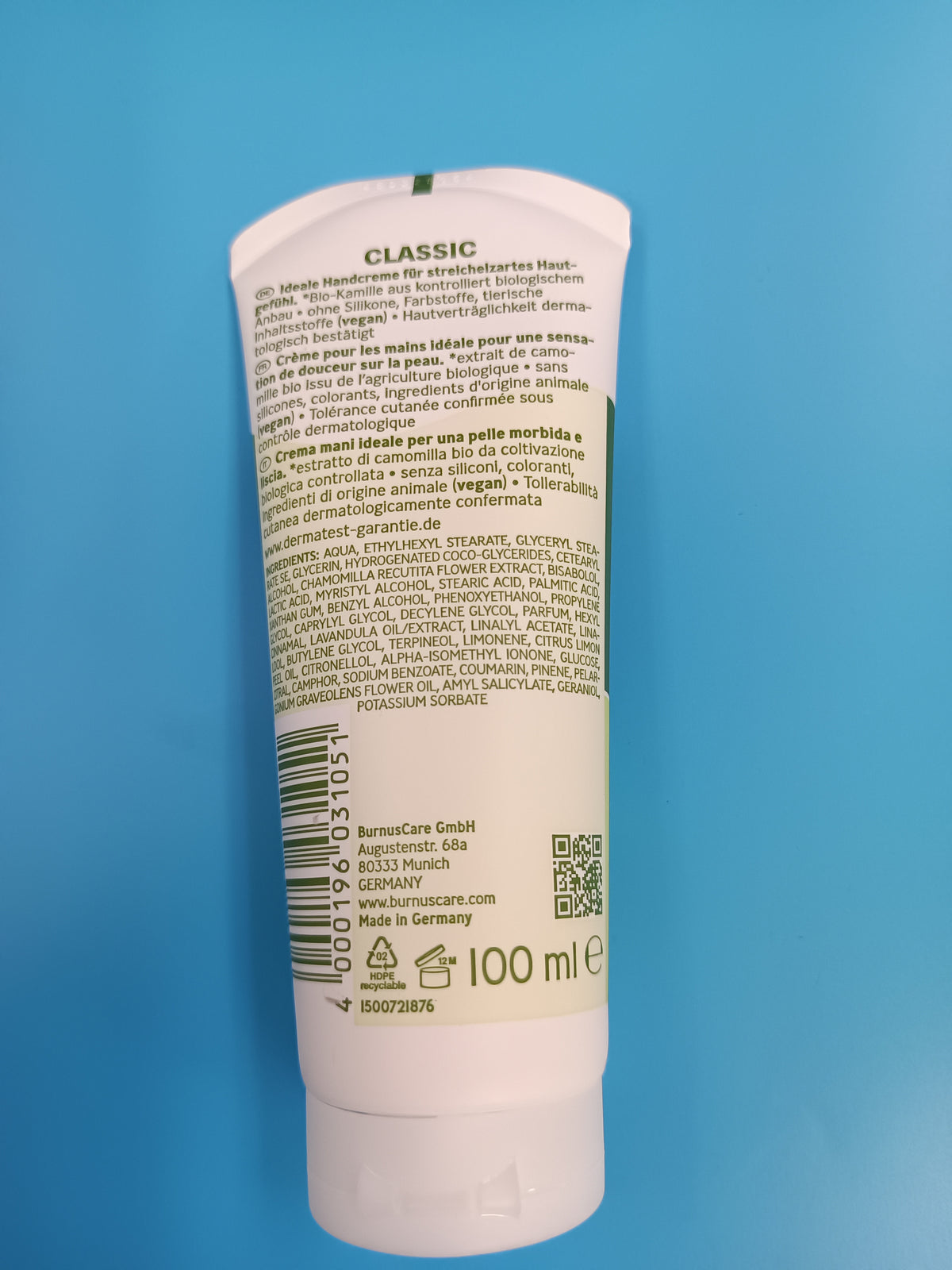 Kamill Classic Hand Cream, 100 ml — back