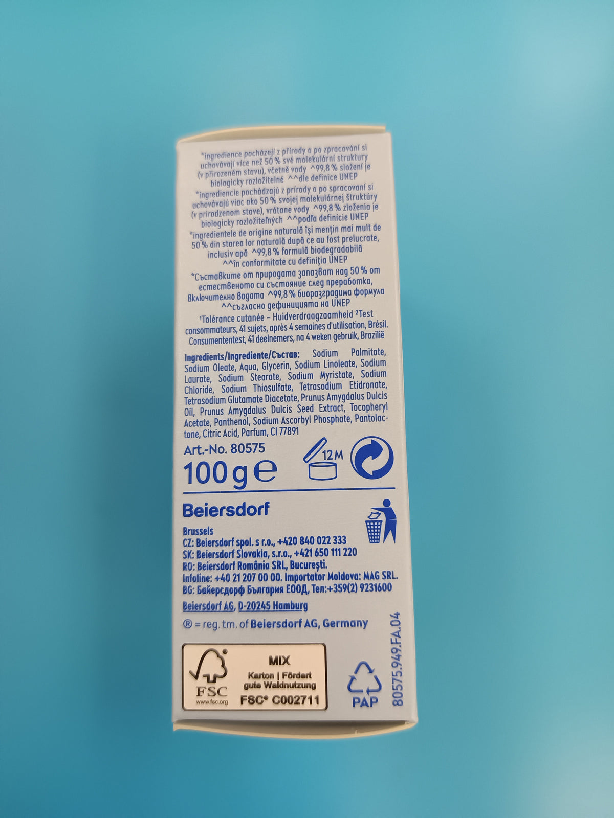 Nivea Baby Mild Soap, 100 g — back