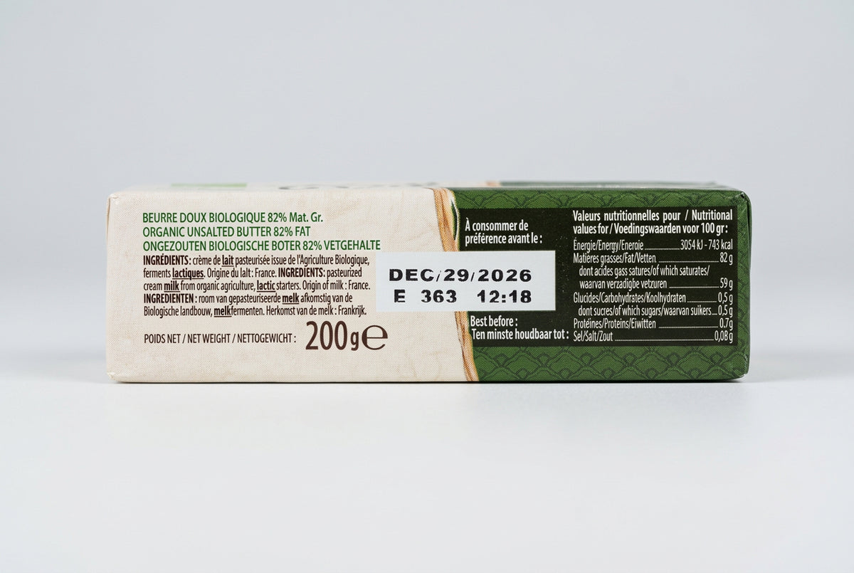 Isigny Ste Mère Beurre Doux Bio Organic Unsalted Butter, 200 g