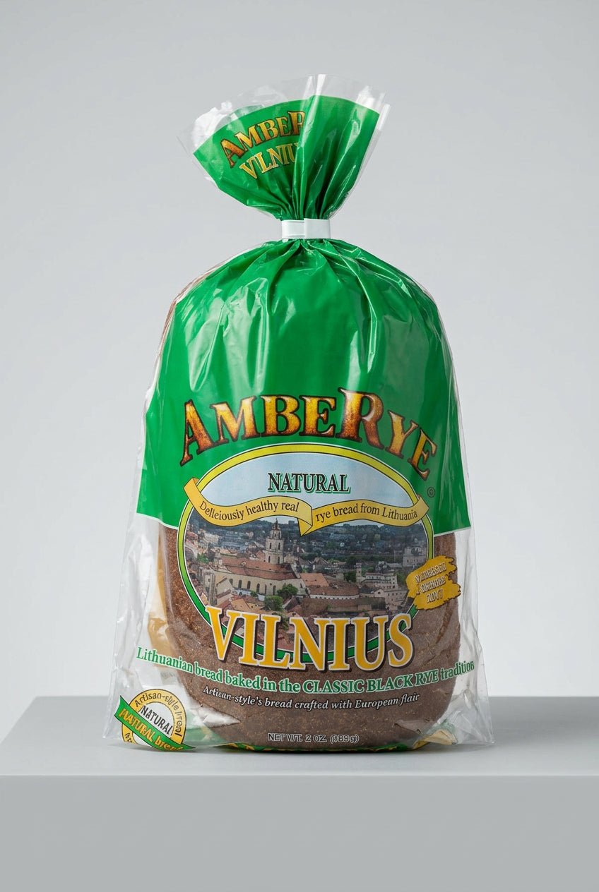 AmbeRye Vilnius Lithuanian Classic Black Rye Bread, 1.55 lb (700g)