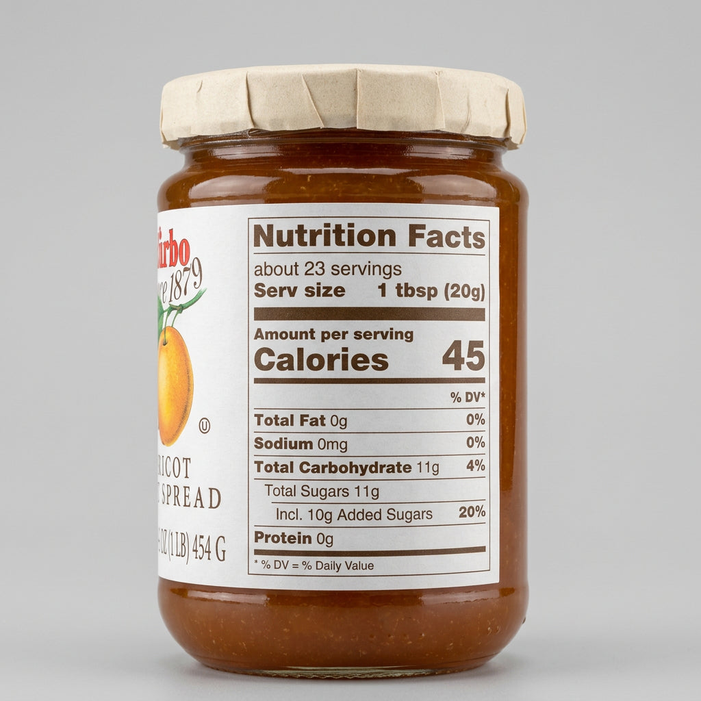 d'arbo Apricot Fruit Spread, 16 oz (454g)