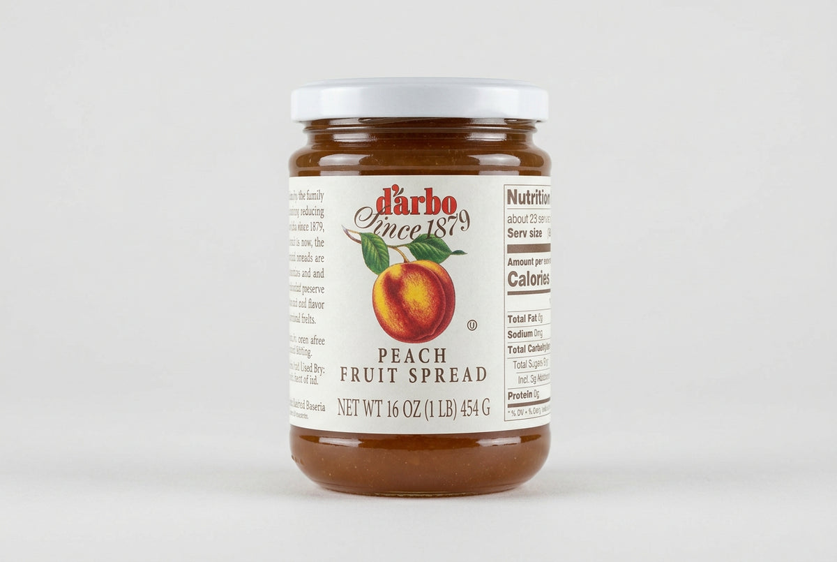 d'arbo Peach Fruit Spread, 16 oz (454g)