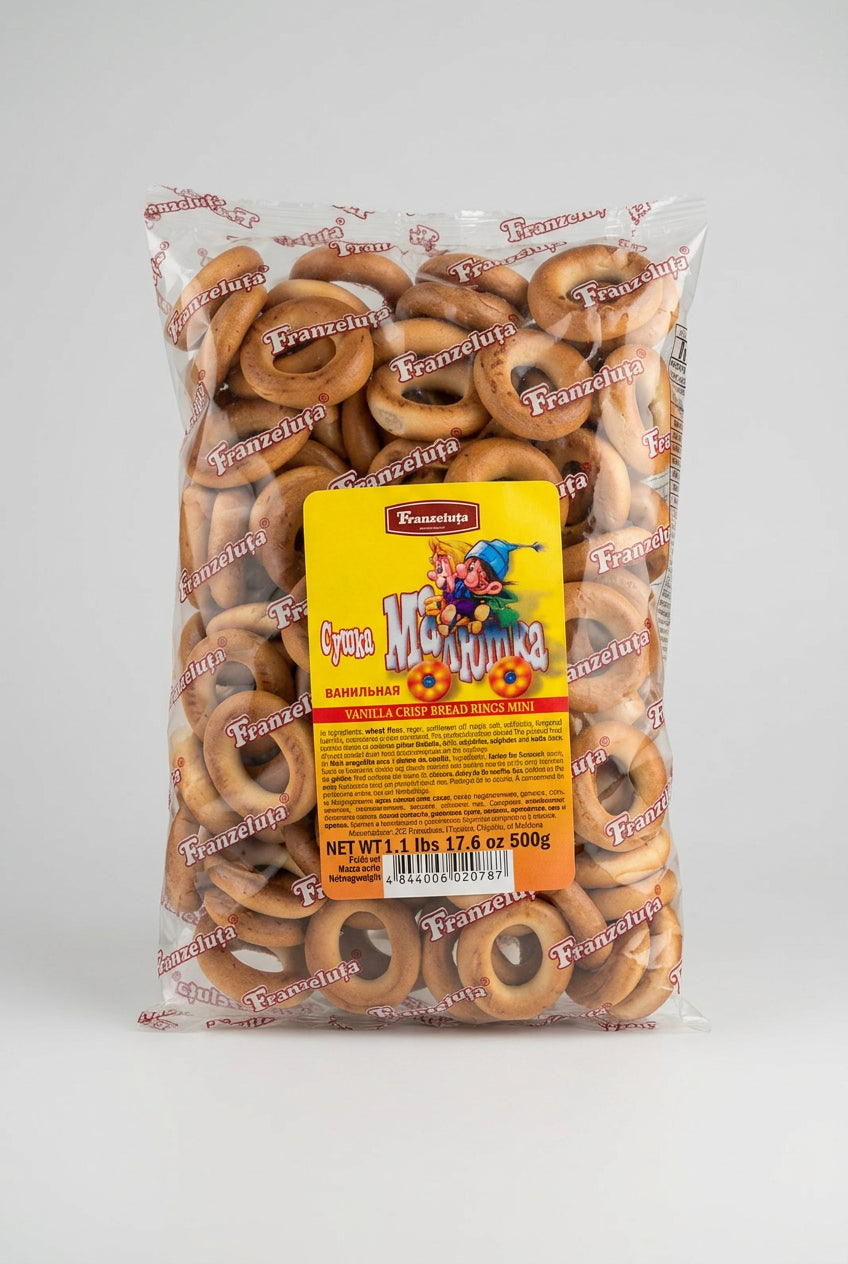 Franzeluta Malyutka Vanilla Bread Rings Mini, 1.1 lb (500g)
