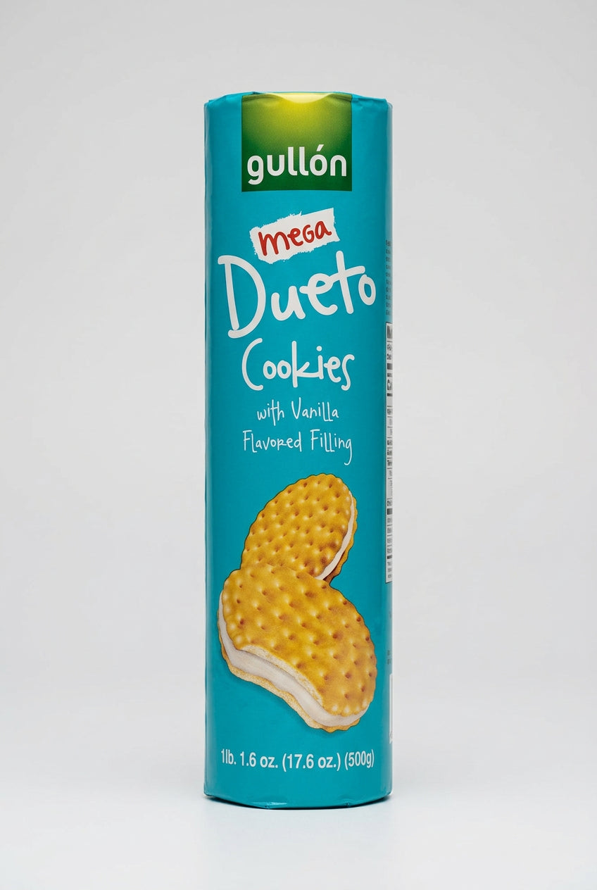 Gullón Mega Dueto Cookies with Vanilla Filling, 1 lb 1.6 oz (500g)