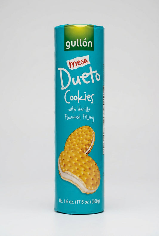 Gullón Mega Dueto Cookies with Vanilla Filling, 1 lb 1.6 oz (500g)