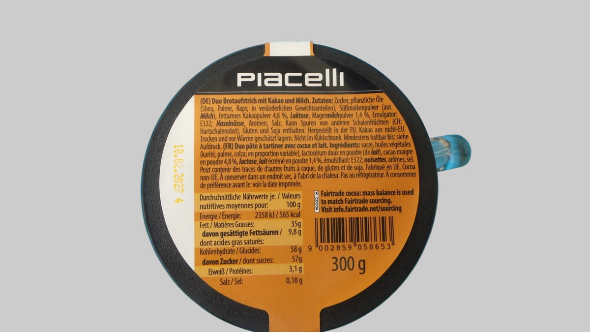 Piacelli Cocoa-Milk Duo Spread, 10.6 oz (300g)