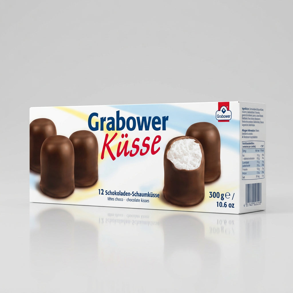 Grabower Schaumküsse Chocolate Kisses, Box of 12, 10.5 oz (298g)