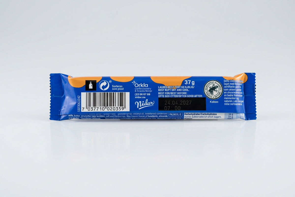 Nidar Stratos Aerated Milk Chocolate with Salted Caramel, 1.3 oz (37g)