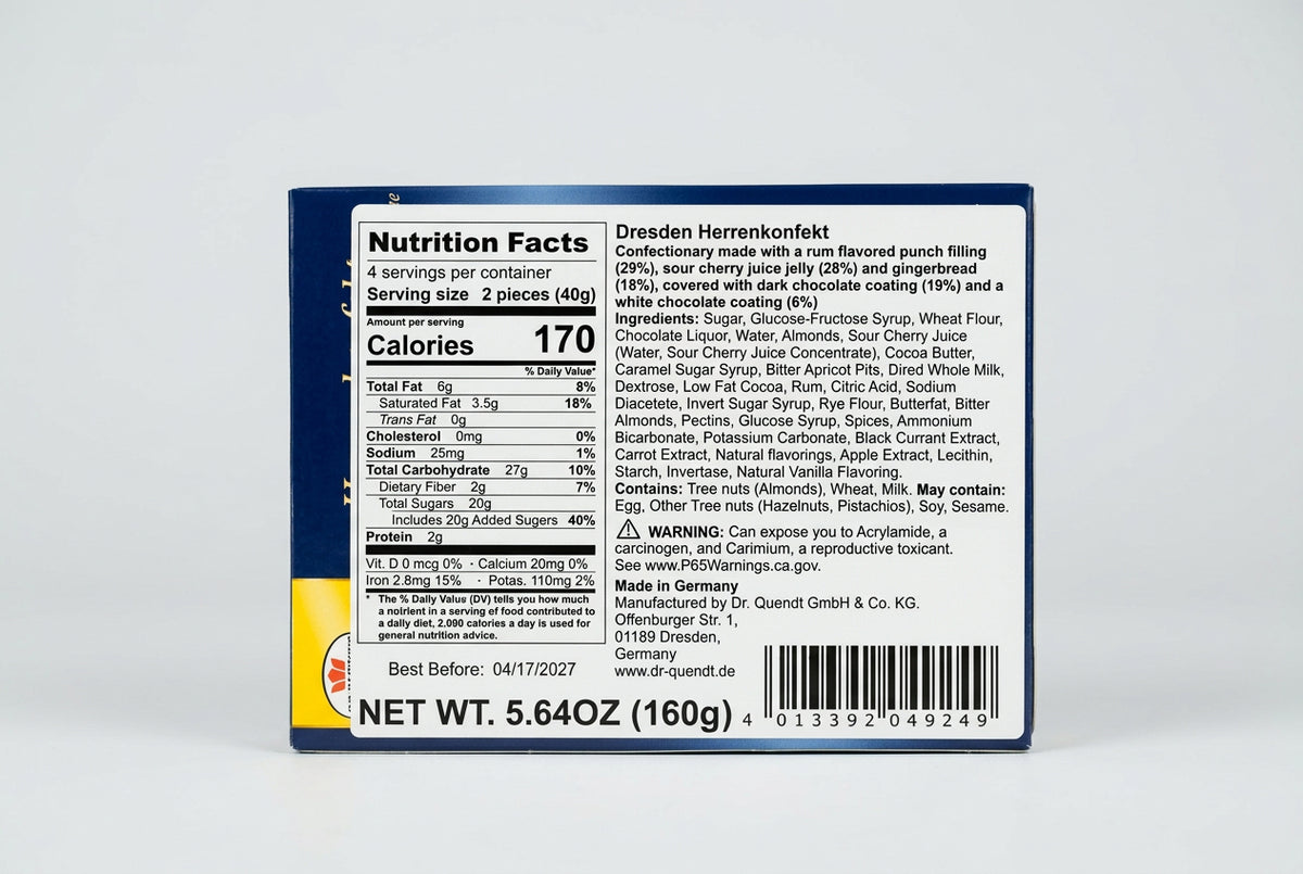 Dr Quendt Dresdner Herrenkonfekt 160g