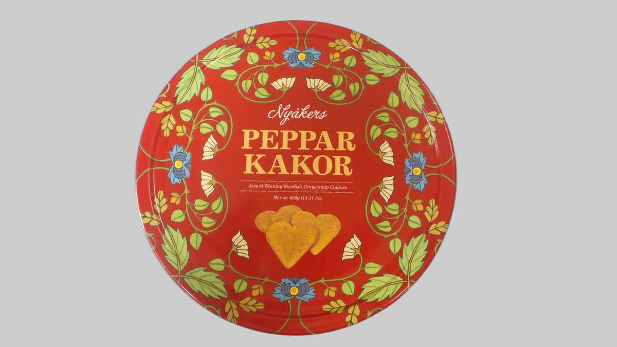 Nyåkers Gingersnap Hearts, Red Tin, 14.1 oz (400g)