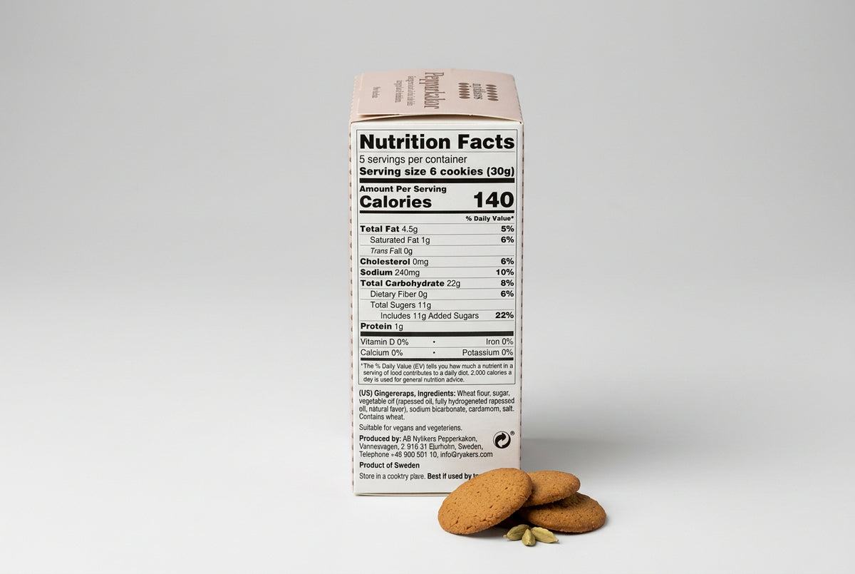Nyåkers Gingersnaps with Cardamom, 5.3 oz (150g)