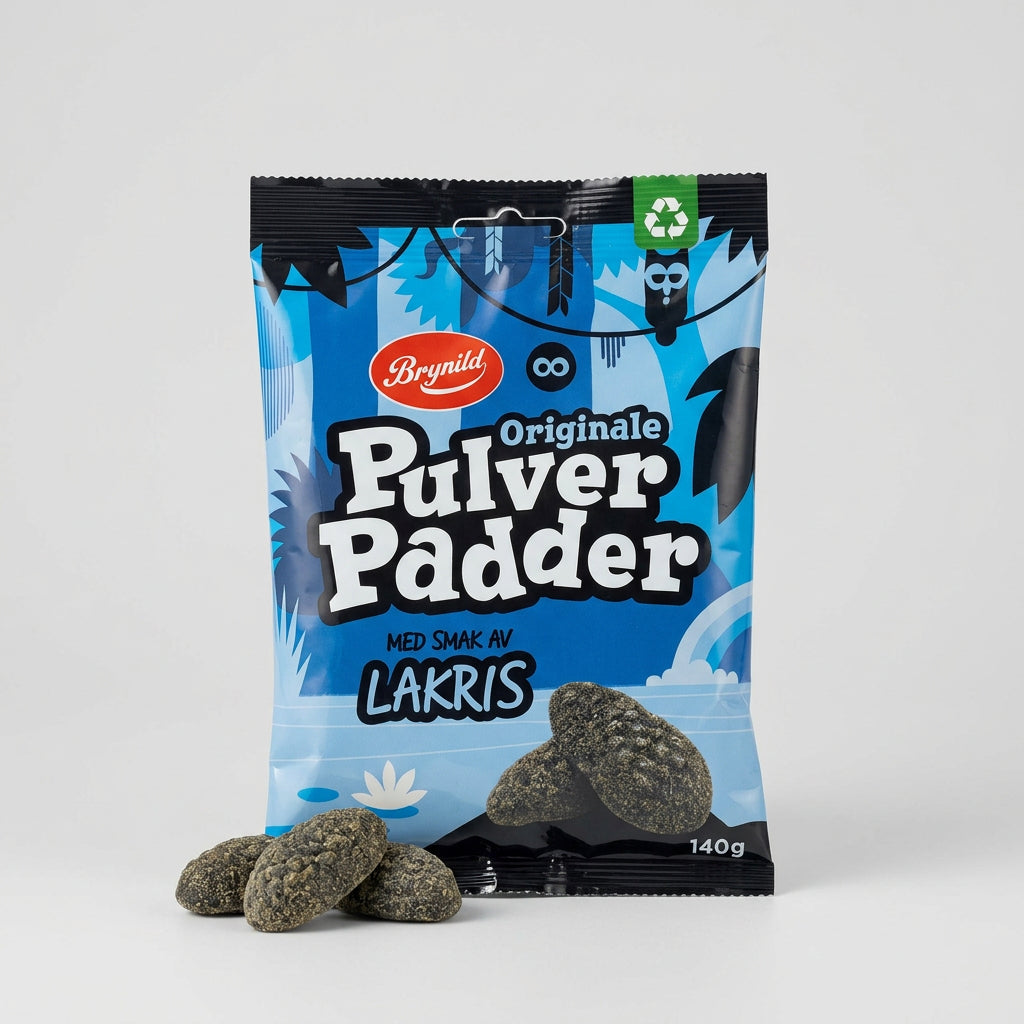 Brynild Pulver Padder Liquorice Powder Frogs, 4.2 oz (120g)
