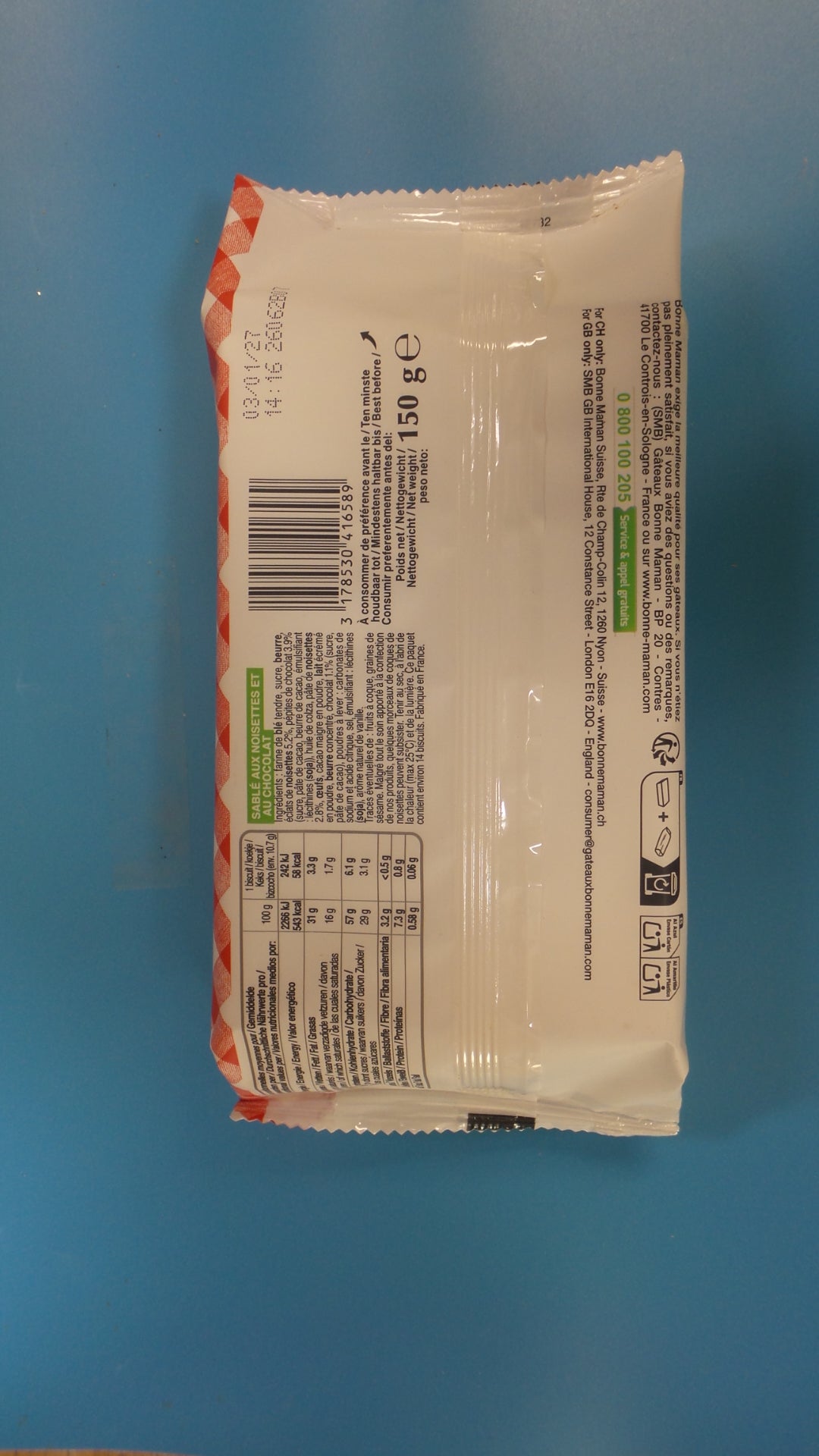 Bonne Maman Sablés with Hazelnut and Chocolate, 5.3 oz (150g)