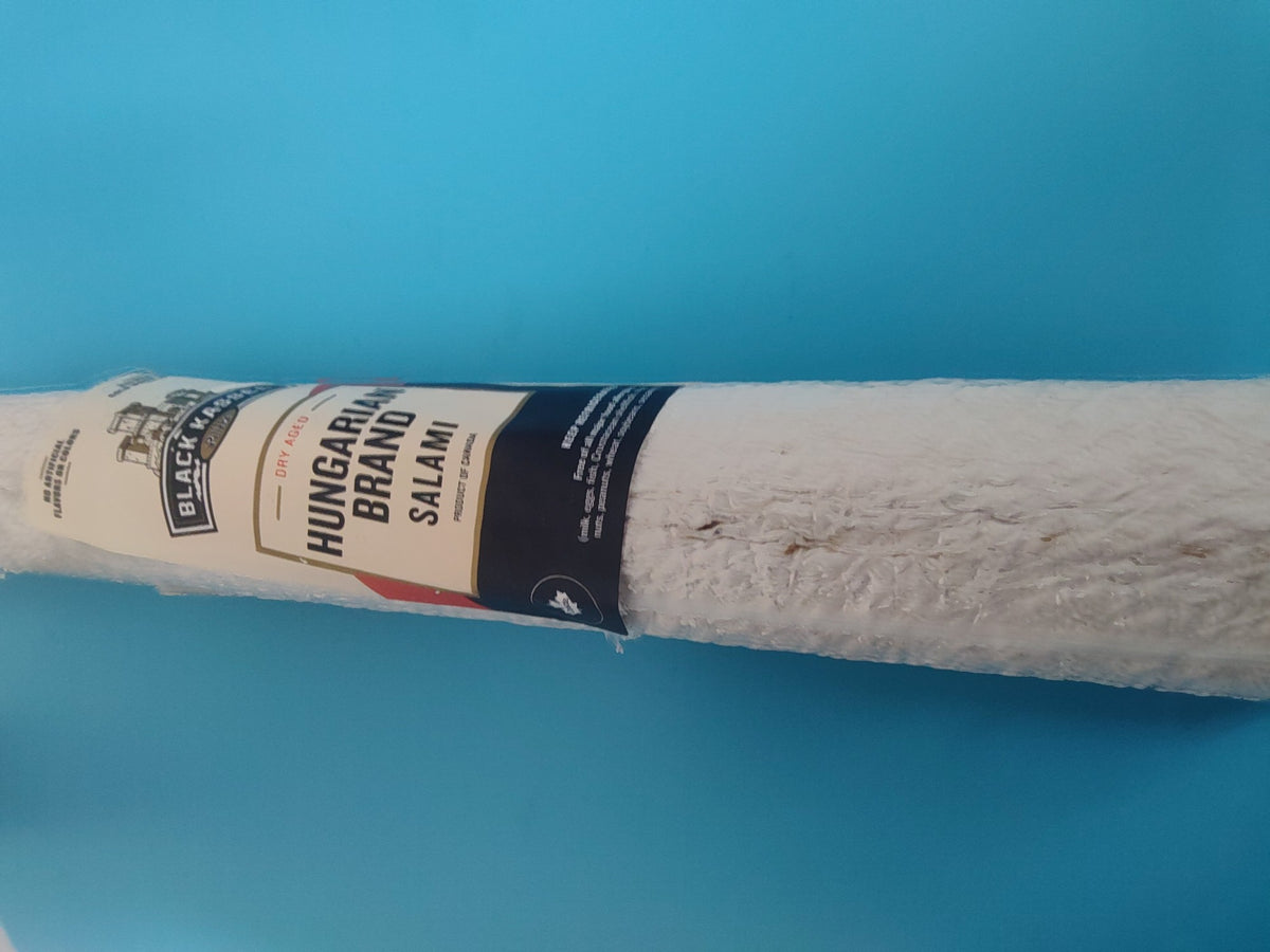Black Kassel Hungarian Brand Dry Aged Salami — front label