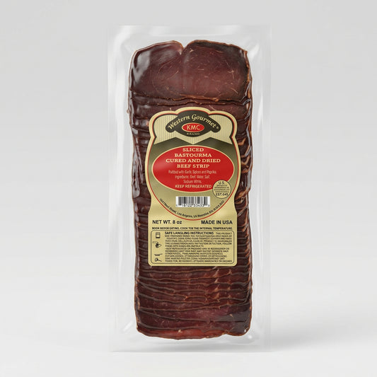 Western Gourmet Sliced Bastourma (Cured & Dried Beef), 8 oz (227g)